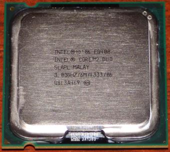 Intel Core 2 Duo E8400 3GHz CPU (Wolfdale) 6MB L2, sSpec: SLAPL, Socket 775, 65W, Malay 2008